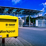 Gelber BASF Werkpost Briefkasten Mannheim