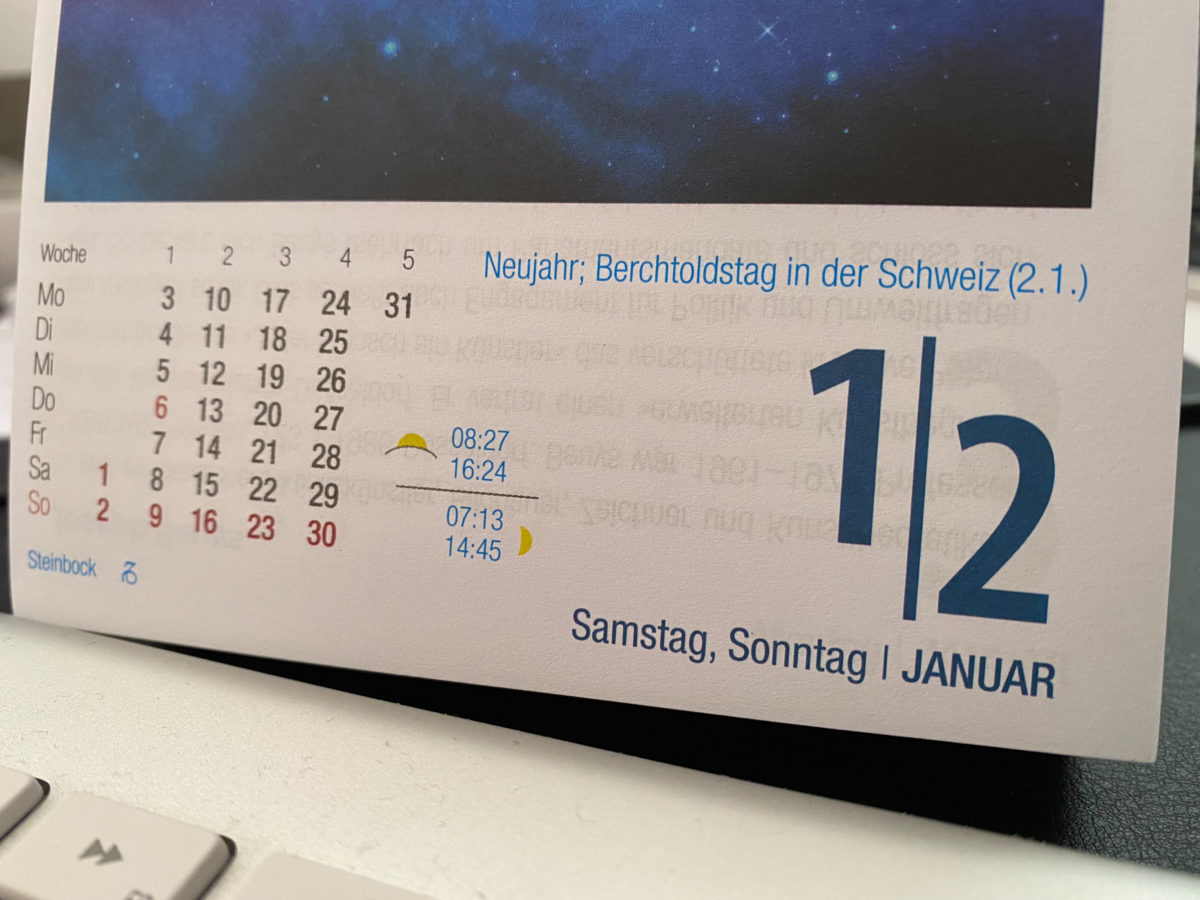 Kalenderblatt Januar 2022