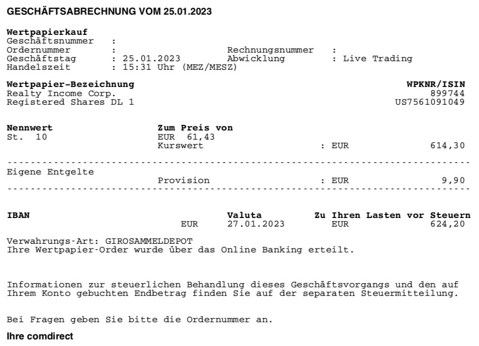 Aktienkauf Realty Income im Januar 2023