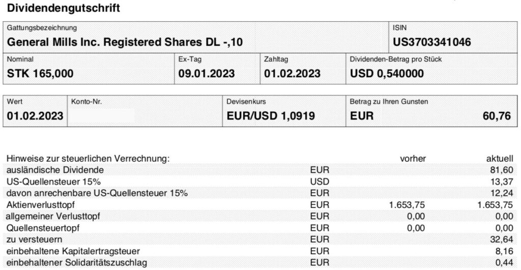 General Mills Dividende im Februar 2023