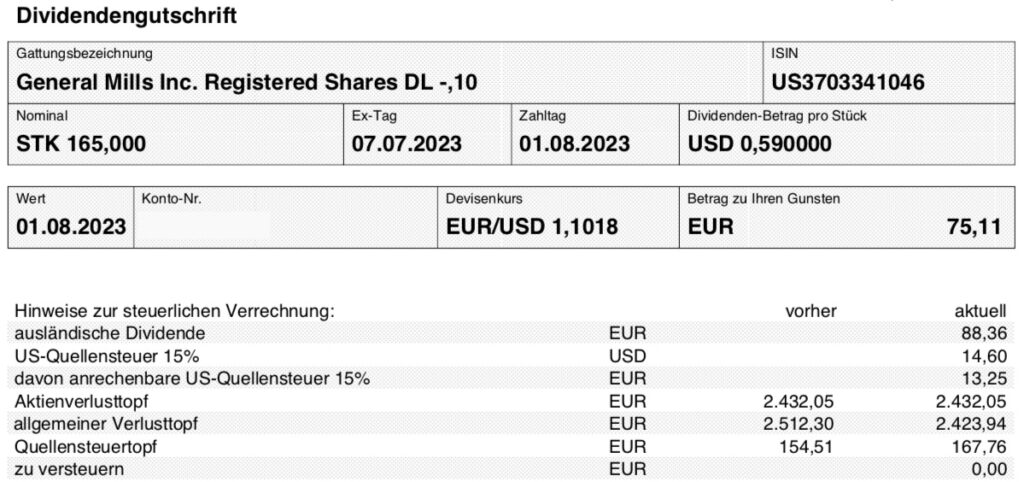 General Mills Dividende im August 2023